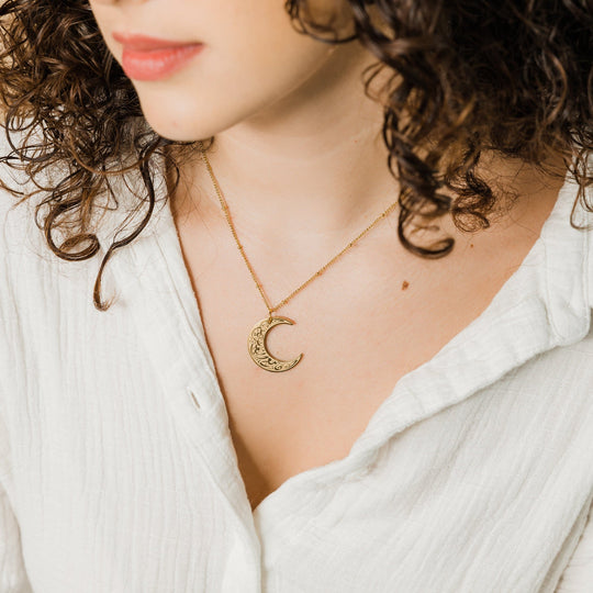 With Hardship Comes Ease | Crescent Necklace